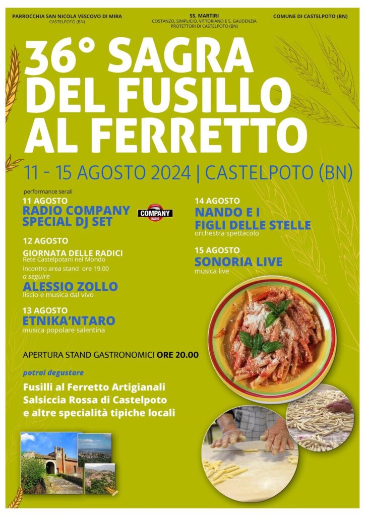 11/15 AGOSTO – 36a SAGRA DEL FUSILLO AL FERRETTO