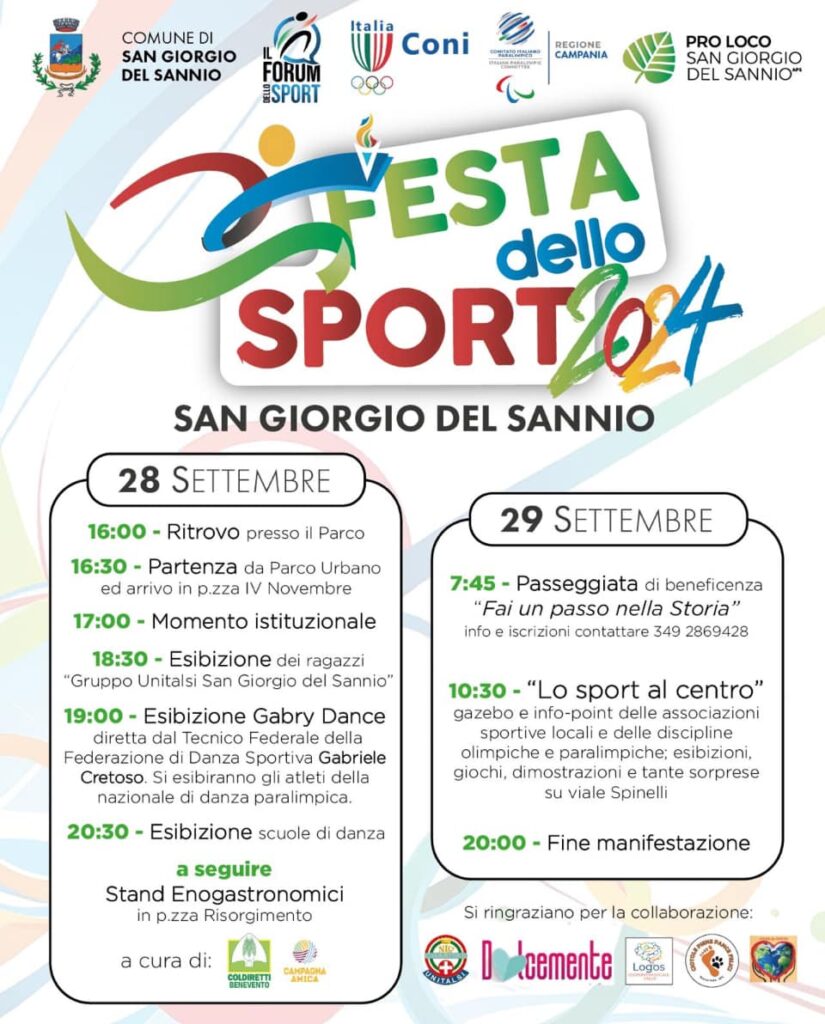 28/29 SETTEMBRE – FESTA DELLO SPORT